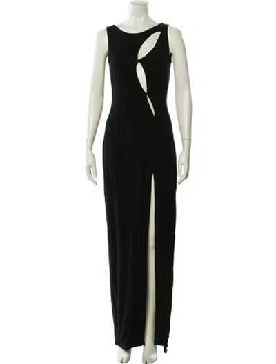 Pre-owned Bumpsuit Scoop Neck Long Dress In Blue