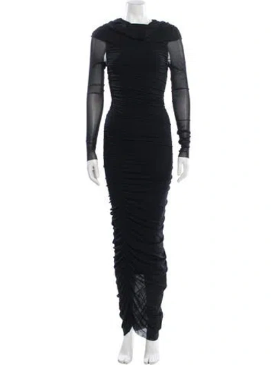 Pre-owned Bumpsuit Scoop Neck Long Dress In Blue