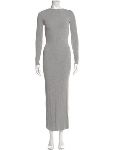 Pre-owned Bumpsuit Scoop Neck Long Dress In Gray