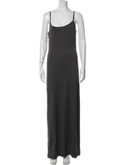 Pre-owned Bumpsuit Scoop Neck Long Dress In Gray