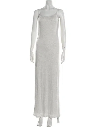 Pre-owned Bumpsuit Scoop Neck Long Dress In Grey