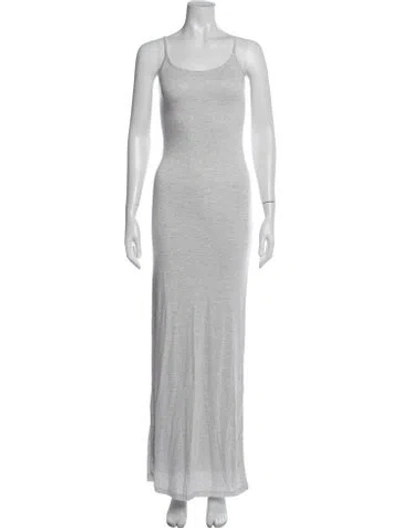 Pre-owned Bumpsuit Scoop Neck Long Dress In Grey