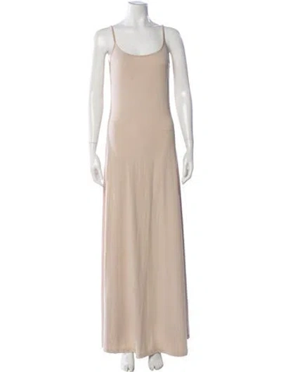 Pre-owned Bumpsuit Scoop Neck Long Dress In Neutral