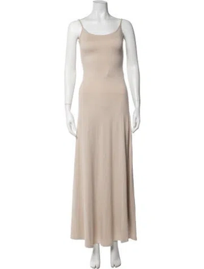 Pre-owned Bumpsuit Scoop Neck Long Dress In Neutrals