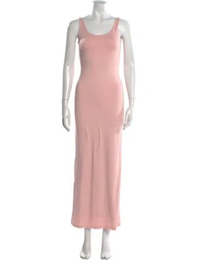 Pre-owned Bumpsuit Scoop Neck Long Dress In Pink