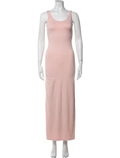 Pre-owned Bumpsuit Scoop Neck Long Dress In Pink