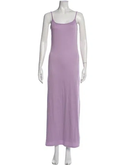 Pre-owned Bumpsuit Scoop Neck Long Dress In Purple