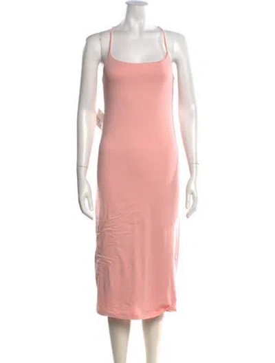 Pre-owned Bumpsuit Scoop Neck Midi Length Dress In Pink