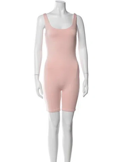 Pre-owned Bumpsuit Scoop Neck Romper In Pink