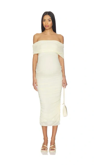 Bumpsuit Sleeveless Mesh Dress In Yellow