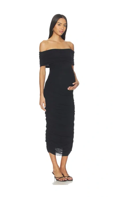 Bumpsuit Sleeveless Off The Shoulder Mesh Dress In Black