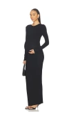 Bumpsuit Soft Rib Maxi Dress In Black