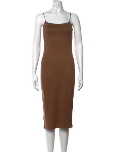 Pre-owned Bumpsuit Square Neckline Midi Length Dress In Black