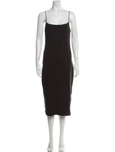 Pre-owned Bumpsuit Square Neckline Midi Length Dress In Black