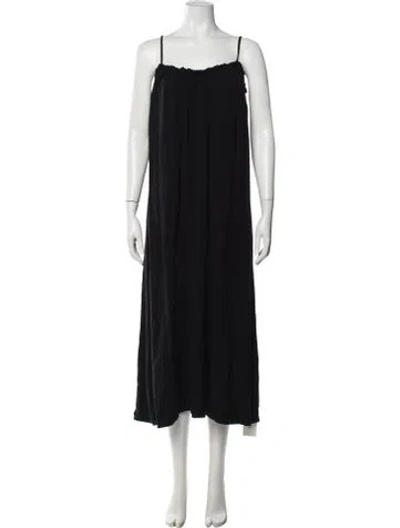 Pre-owned Bumpsuit Square Neckline Midi Length Dress In Black