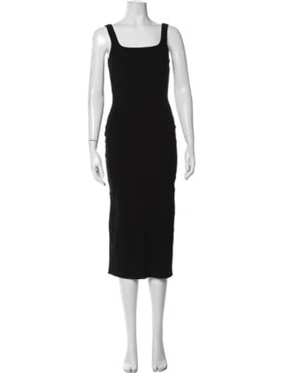 Pre-owned Bumpsuit Square Neckline Midi Length Dress In Black