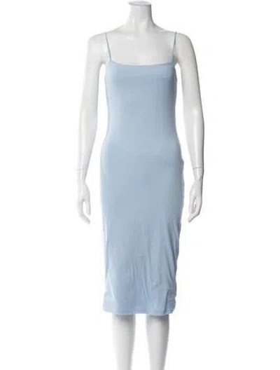 Pre-owned Bumpsuit Square Neckline Midi Length Dress In Blue