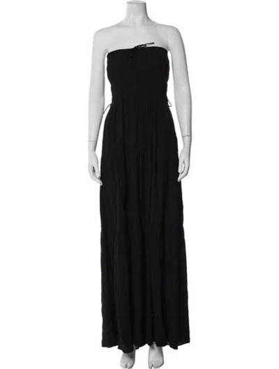 Pre-owned Bumpsuit Strapless Long Dress In Black