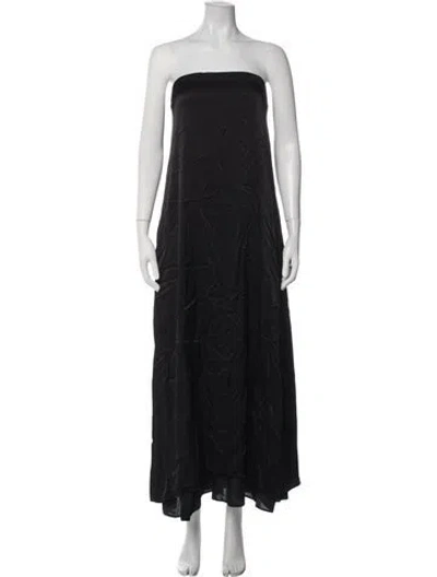 Pre-owned Bumpsuit Strapless Long Dress In Black