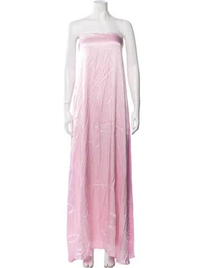 Pre-owned Bumpsuit Strapless Long Dress In Pink