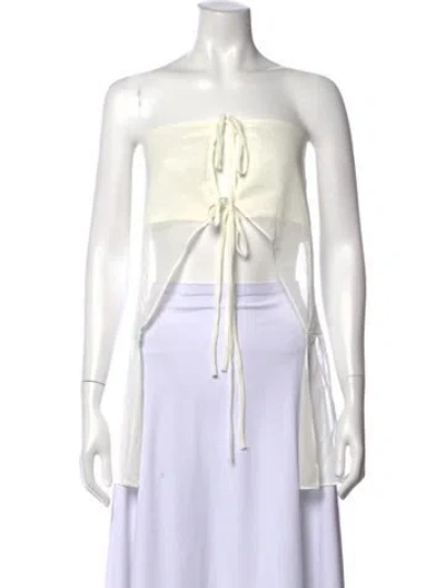 Pre-owned Bumpsuit Strapless Top In White