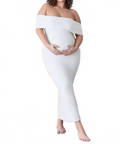 Bumpsuit The Bianca Maternity Maxi Dress In Ivory In White