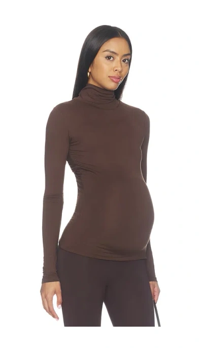 Bumpsuit The Maternity Turtleneck Top In Brown