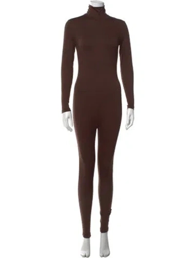 Pre-owned Bumpsuit Turtleneck Jumpsuit In Brown
