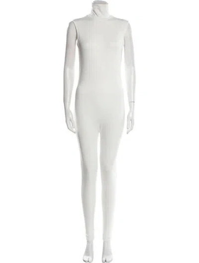 Pre-owned Bumpsuit Turtleneck Jumpsuit In White