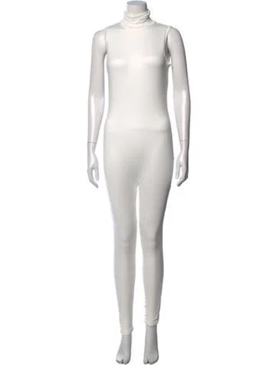 Pre-owned Bumpsuit Turtleneck Jumpsuit In White