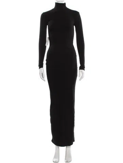 Pre-owned Bumpsuit Turtleneck Long Dress In Black