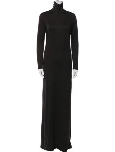Pre-owned Bumpsuit Turtleneck Long Dress In Black