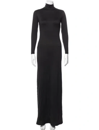 Pre-owned Bumpsuit Turtleneck Long Dress In Black