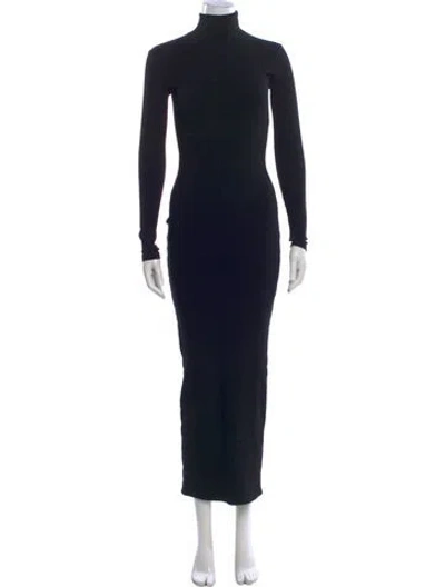 Pre-owned Bumpsuit Turtleneck Long Dress In Black