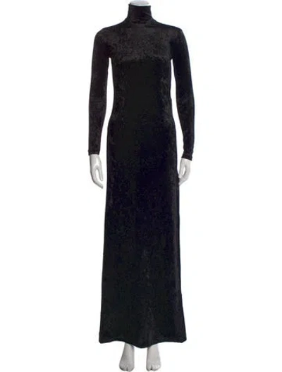 Pre-owned Bumpsuit Turtleneck Long Dress In Black