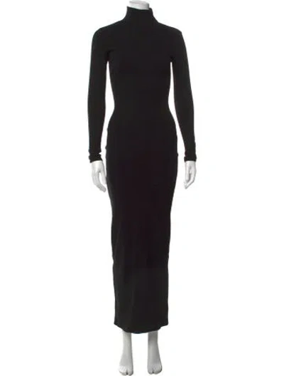 Pre-owned Bumpsuit Turtleneck Long Dress In Black
