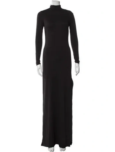 Pre-owned Bumpsuit Turtleneck Long Dress In Black