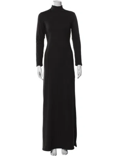 Pre-owned Bumpsuit Turtleneck Long Dress In Gray