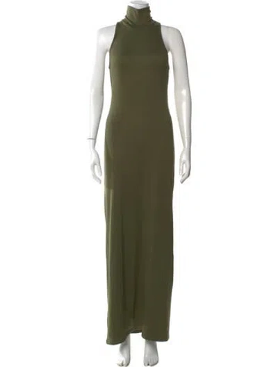 Pre-owned Bumpsuit Turtleneck Long Dress In Green