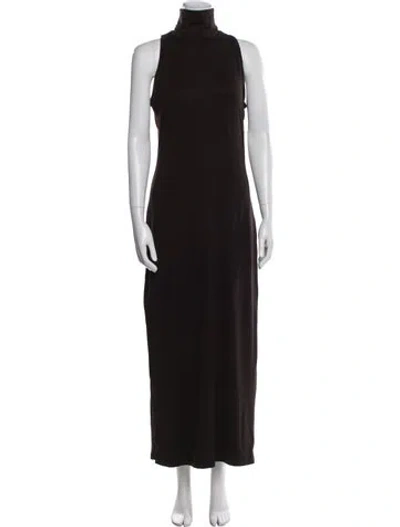 Pre-owned Bumpsuit Turtleneck Long Dress W/ Tags In Black