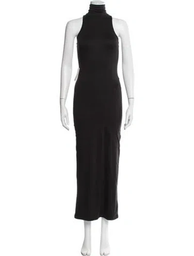 Pre-owned Bumpsuit Turtleneck Long Dress W/ Tags In Black
