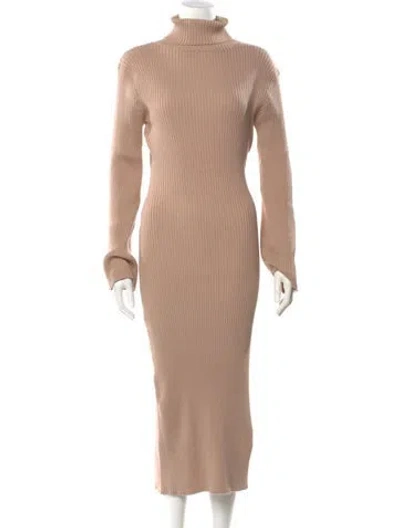 Pre-owned Bumpsuit Turtleneck Long Dress W/ Tags In Brown