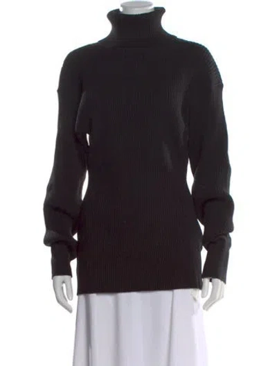 Pre-owned Bumpsuit Turtleneck Midi Length Dress In Black