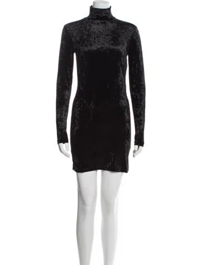 Pre-owned Bumpsuit Turtleneck Mini Dress In Black