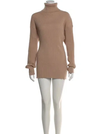 Pre-owned Bumpsuit Turtleneck Mini Dress In Neutral
