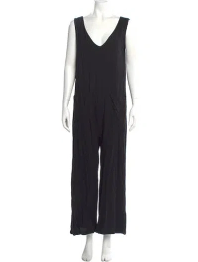 Pre-owned Bumpsuit V-neck Jumpsuit In Black