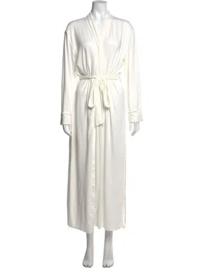 Pre-owned Bumpsuit V-neck Long Dress In White