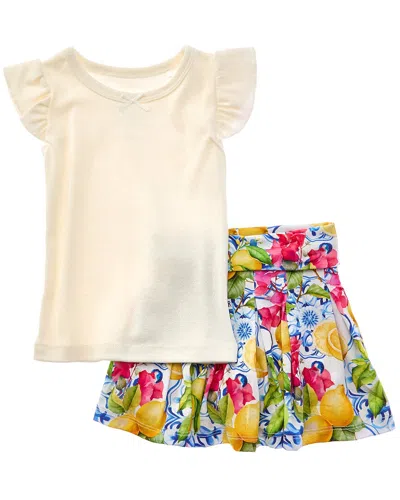 Bums & Roses Carpe Lemon Cap Sleeve Top & Skort In Multi