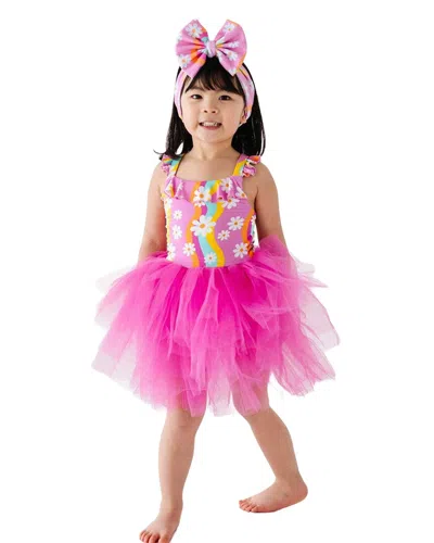 Bums & Roses Disco Daysies Tulle Tutu Dress In Pink