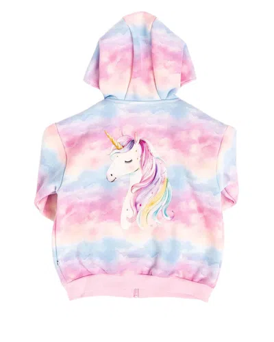Bums & Roses Head In The Pastels Zip-up Heavyweight Hoodie In Pink